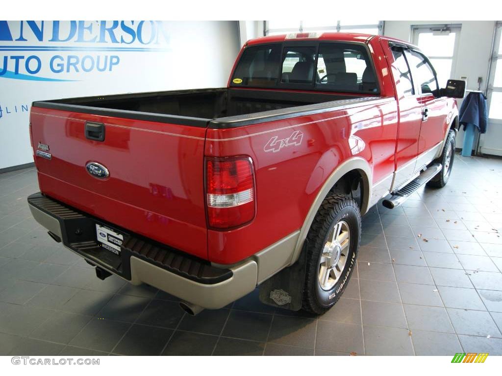 2008 F150 Lariat SuperCab 4x4 - Bright Red / Tan photo #2