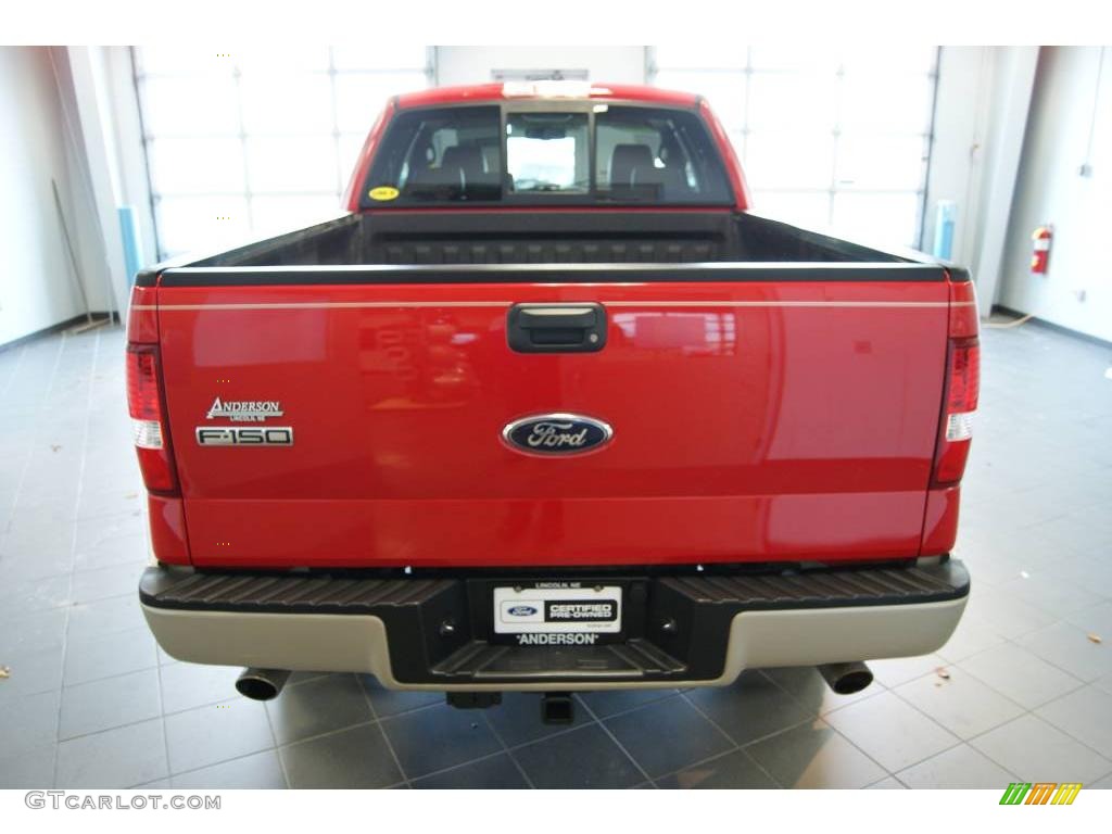 2008 F150 Lariat SuperCab 4x4 - Bright Red / Tan photo #3