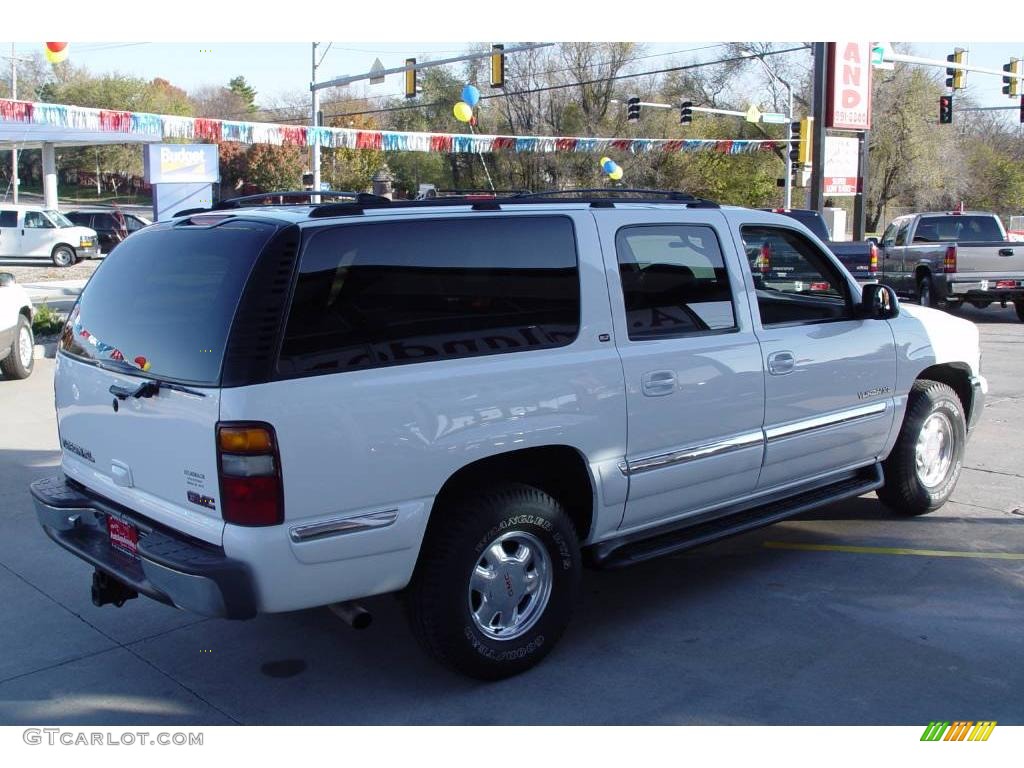 2001 Yukon XL SLT 4x4 - Summit White / Graphite/Medium Gray photo #4