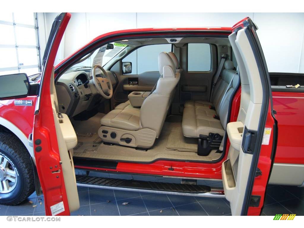 2008 F150 Lariat SuperCab 4x4 - Bright Red / Tan photo #31
