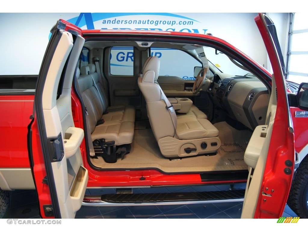2008 F150 Lariat SuperCab 4x4 - Bright Red / Tan photo #33
