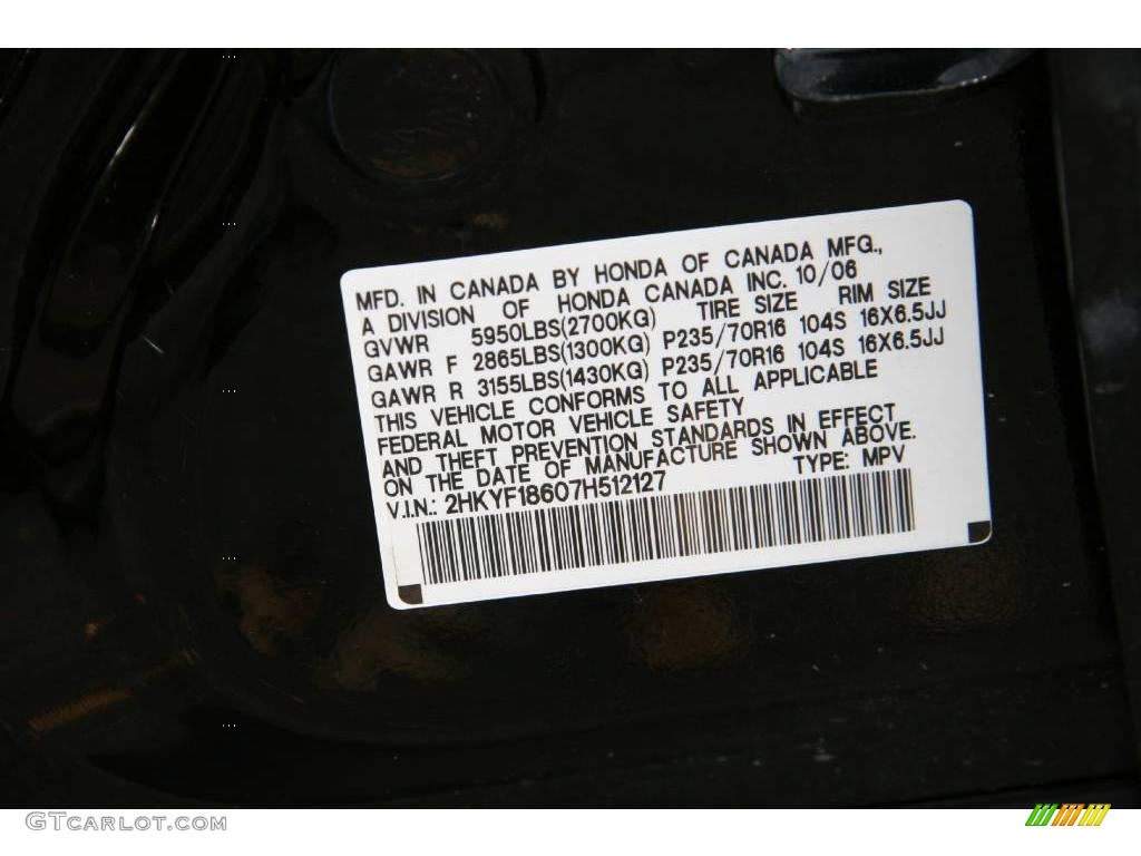 2007 Pilot EX-L 4WD - Formal Black / Saddle photo #22