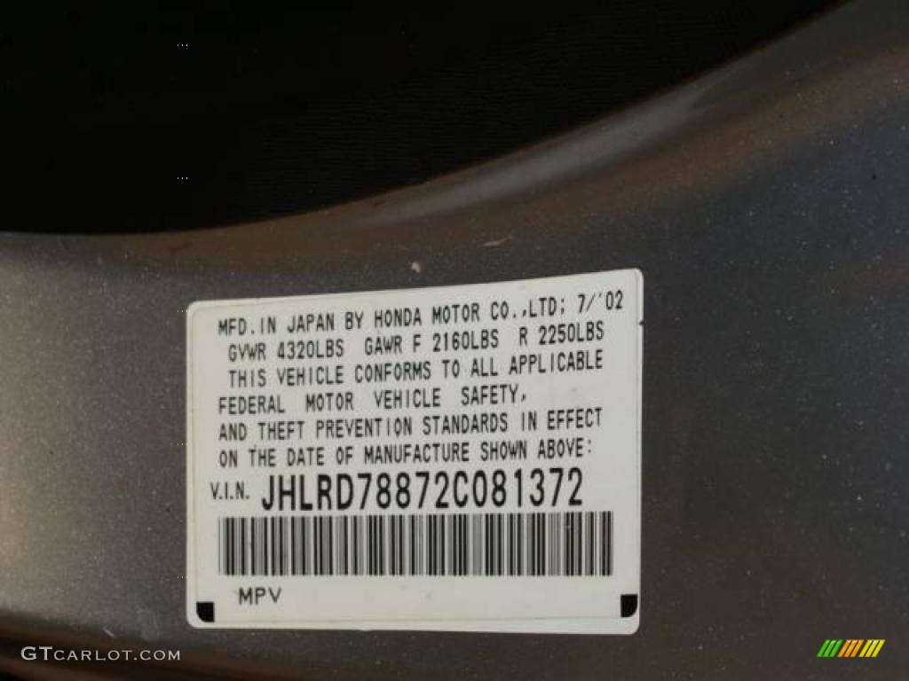 2002 CR-V EX 4WD - Satin Silver Metallic / Black photo #8