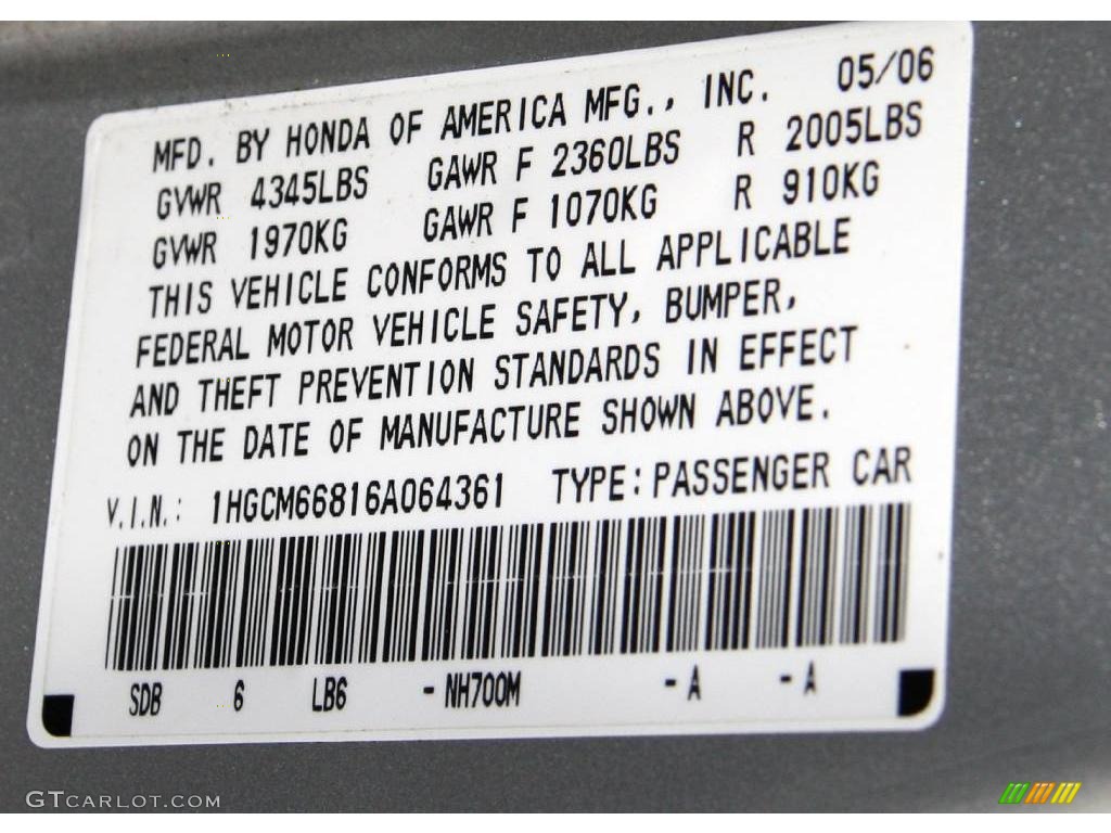 2006 Accord EX-L V6 Sedan - Alabaster Silver Metallic / Black photo #24