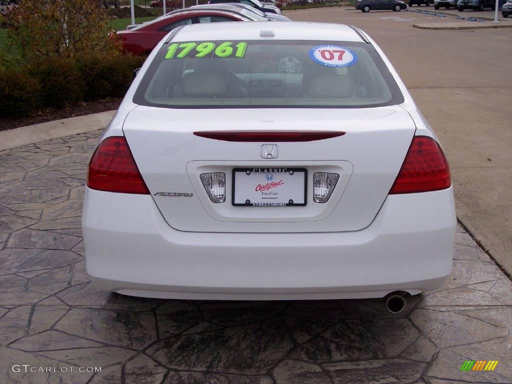 2007 Accord EX-L Sedan - Taffeta White / Ivory photo #6
