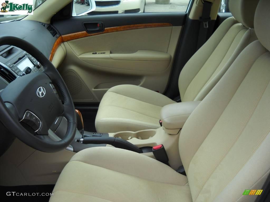 2009 Sonata GLS V6 - Powder White Pearl / Camel photo #9