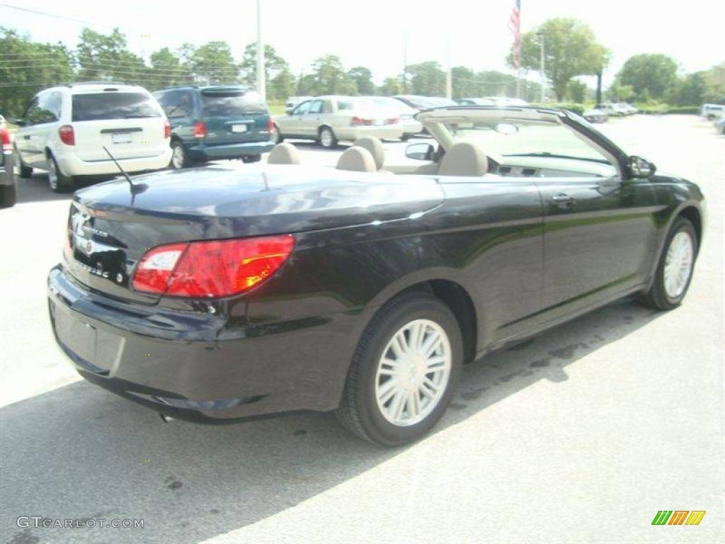 2009 Sebring LX Convertible - Brilliant Black Crystal Pearl / Dark Khaki/Light Graystone photo #8