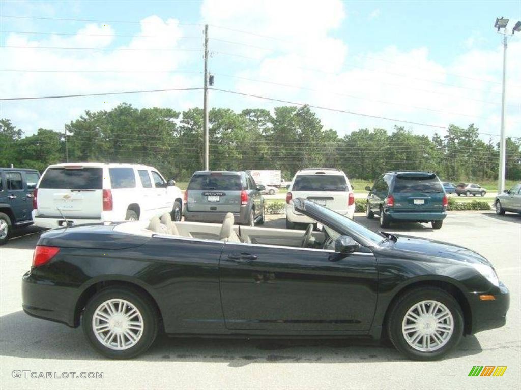 2009 Sebring LX Convertible - Brilliant Black Crystal Pearl / Dark Khaki/Light Graystone photo #9