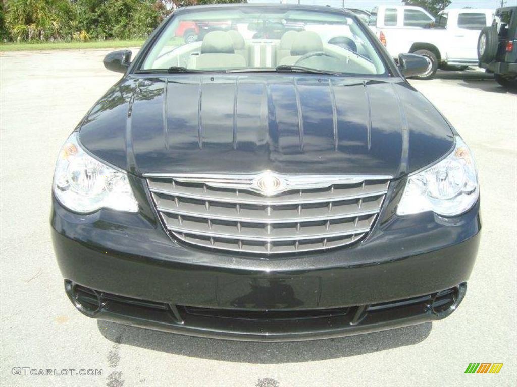 2009 Sebring LX Convertible - Brilliant Black Crystal Pearl / Dark Khaki/Light Graystone photo #12