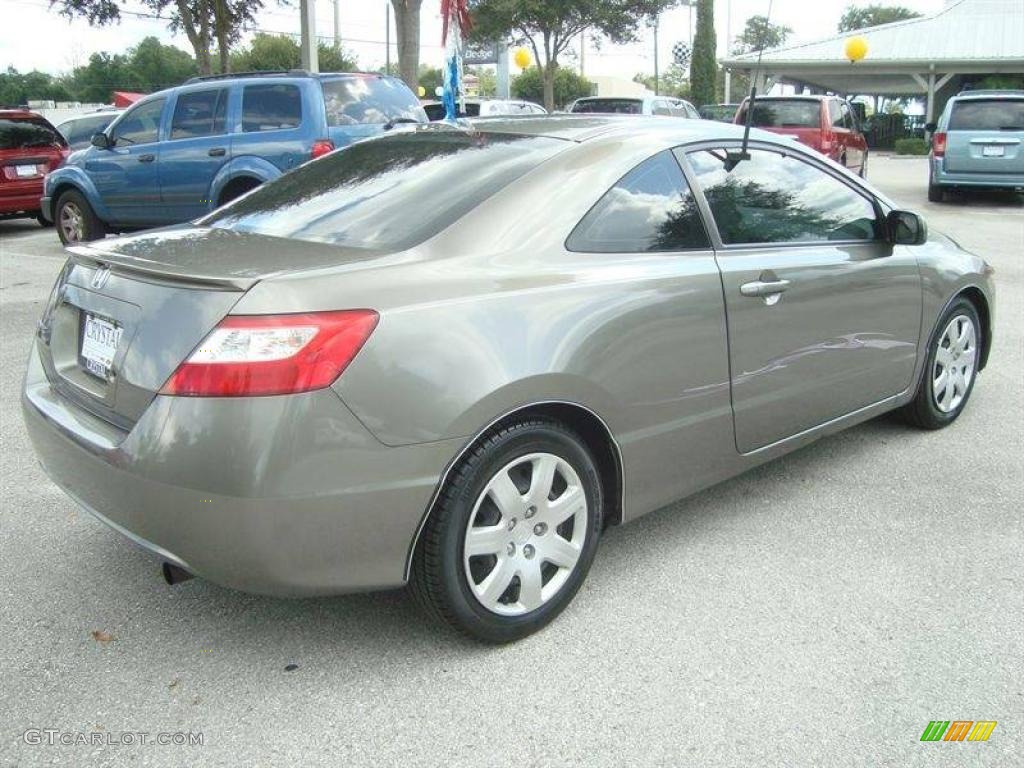 2007 Civic LX Coupe - Galaxy Gray Metallic / Gray photo #8