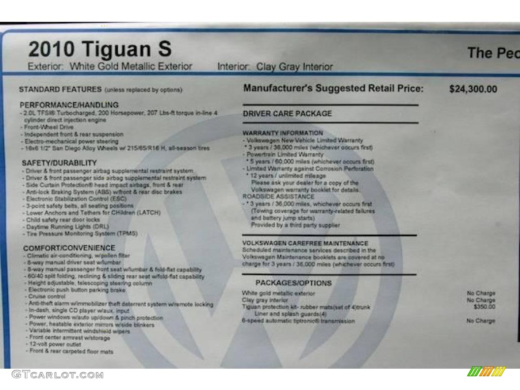 2010 Tiguan S - White Gold Metallic / Clay Gray photo #18