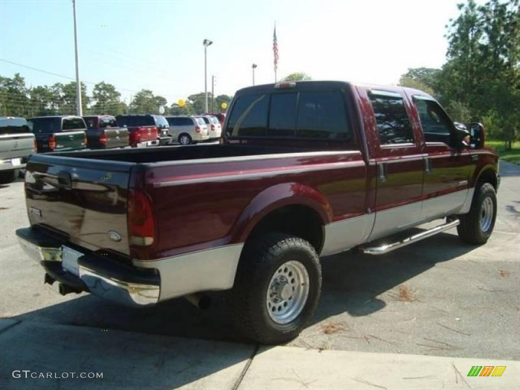 2004 F250 Super Duty XLT Crew Cab 4x4 - Dark Toreador Red Metallic / Medium Flint photo #7