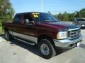 2004 Dark Toreador Red Metallic Ford F250 Super Duty XLT Crew Cab 4x4  photo #9