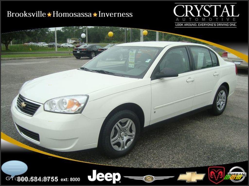 2008 Malibu Classic LS Sedan - White / Titanium Gray photo #1
