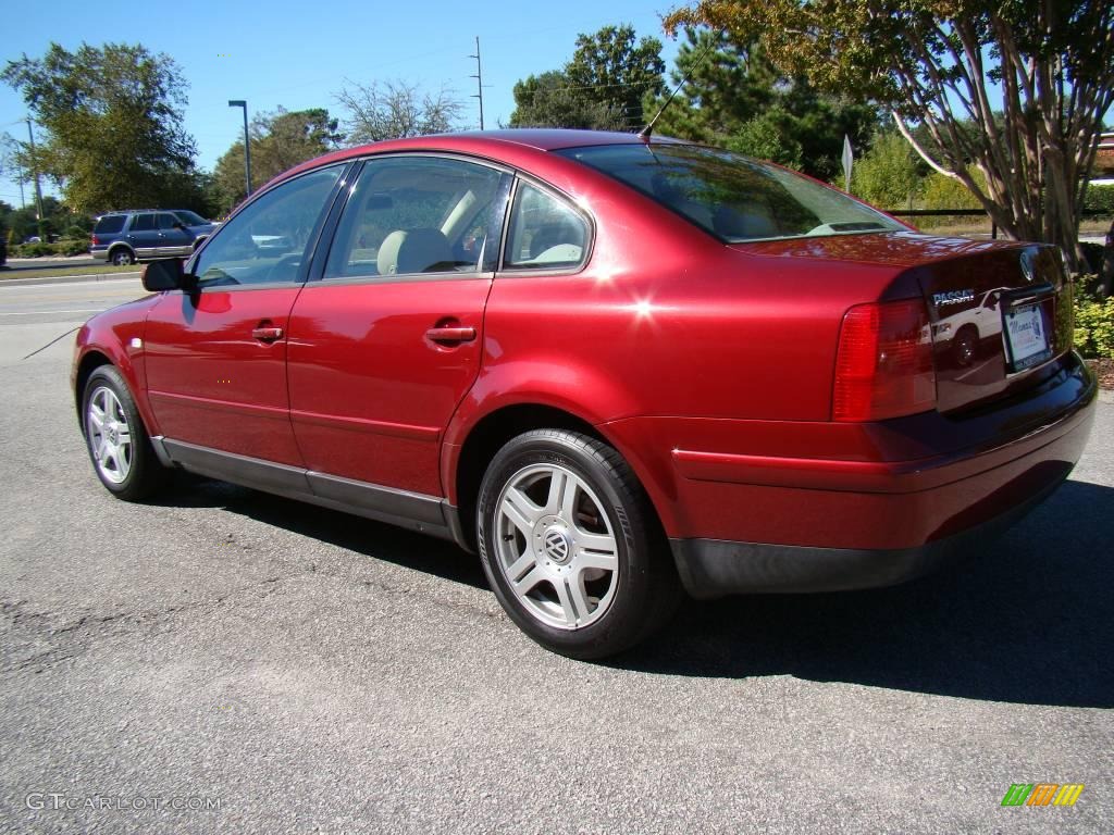 2001 Passat GLX Sedan - Colorado Red Pearl / Beige photo #6
