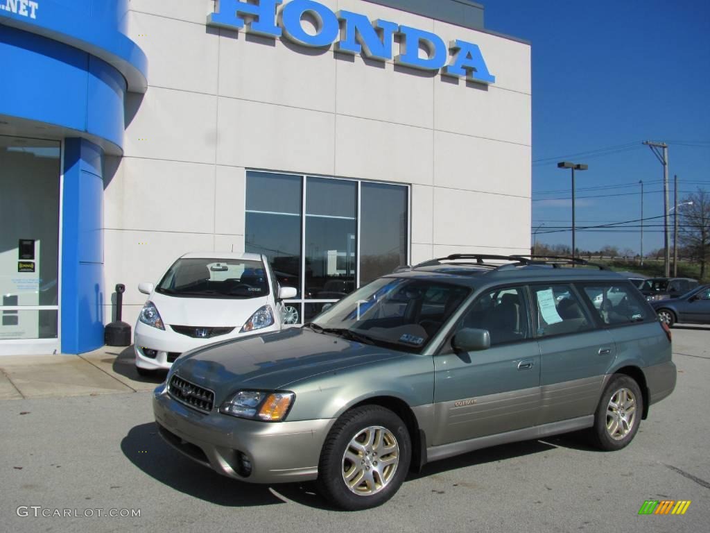 2003 Outback Limited Wagon - Seamist Green Pearl / Beige photo #1