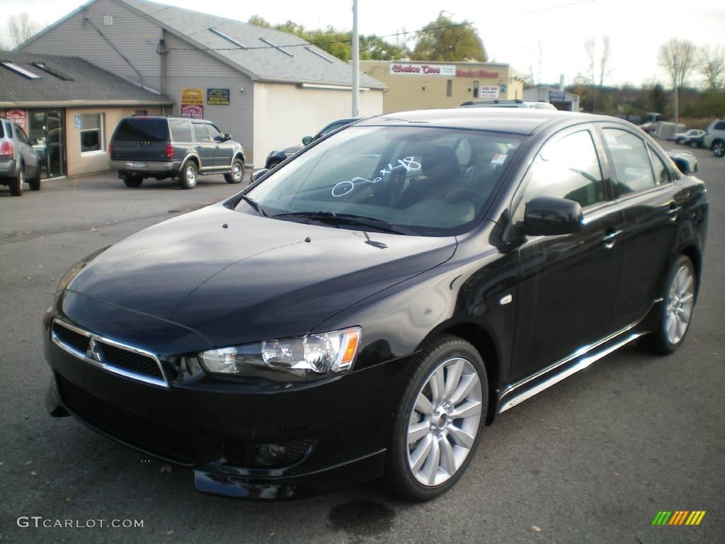 2010 Lancer GTS - Tarmac Black Pearl / Black photo #1