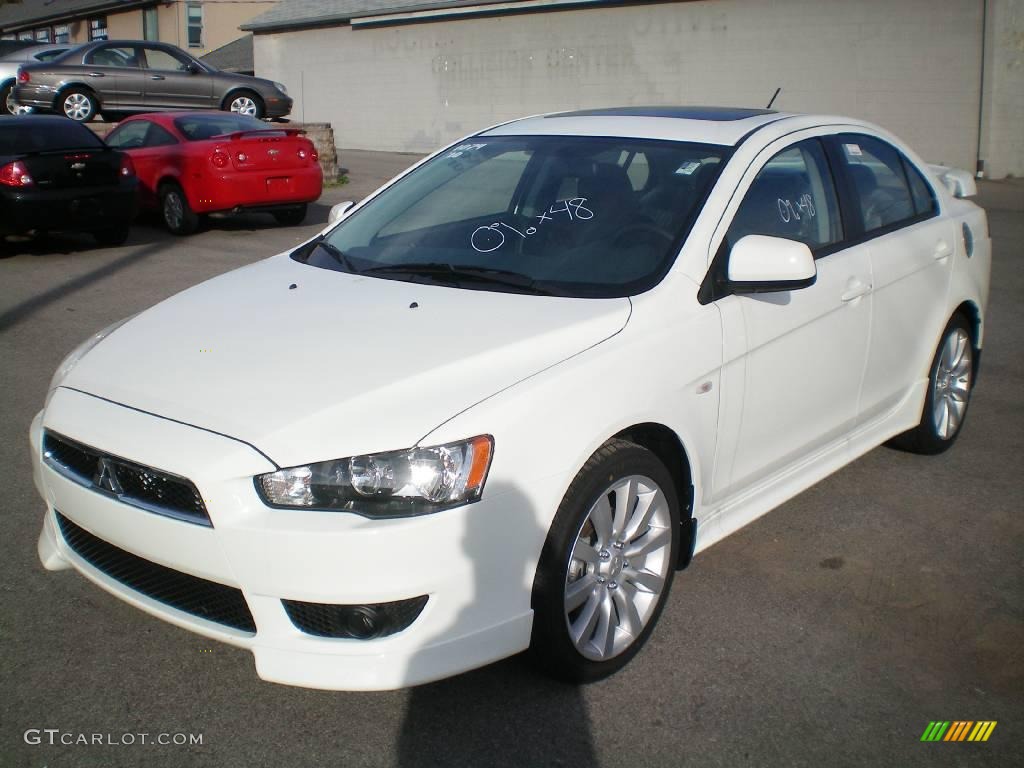 2010 Lancer GTS - Wicked White Metallic / Black photo #1