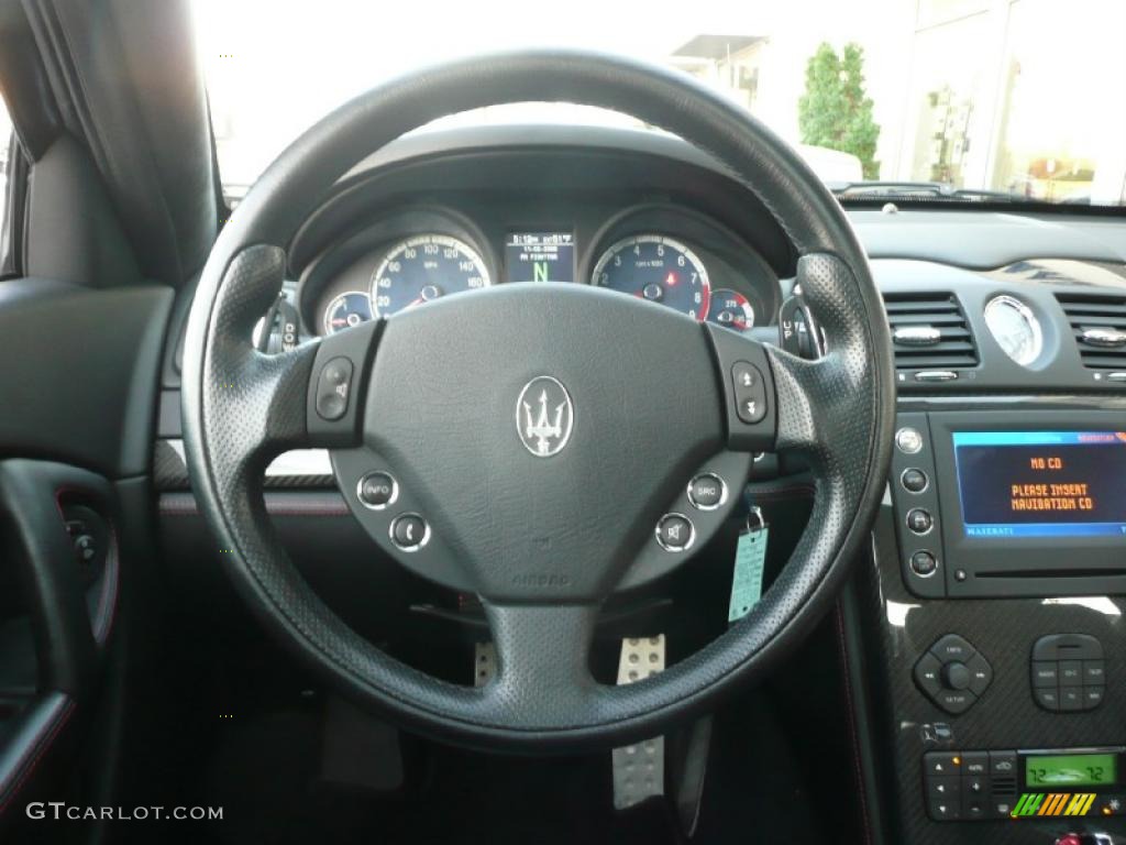 2007 Maserati Quattroporte Sport GT DuoSelect Nero Steering Wheel Photo #20930503