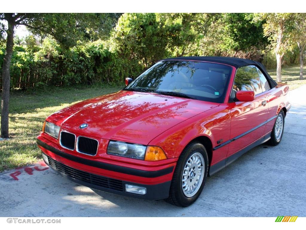1995 3 Series 318i Convertible - Bright Red / Beige photo #1