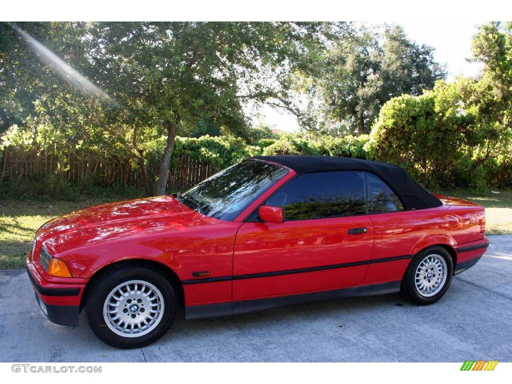1995 3 Series 318i Convertible - Bright Red / Beige photo #3