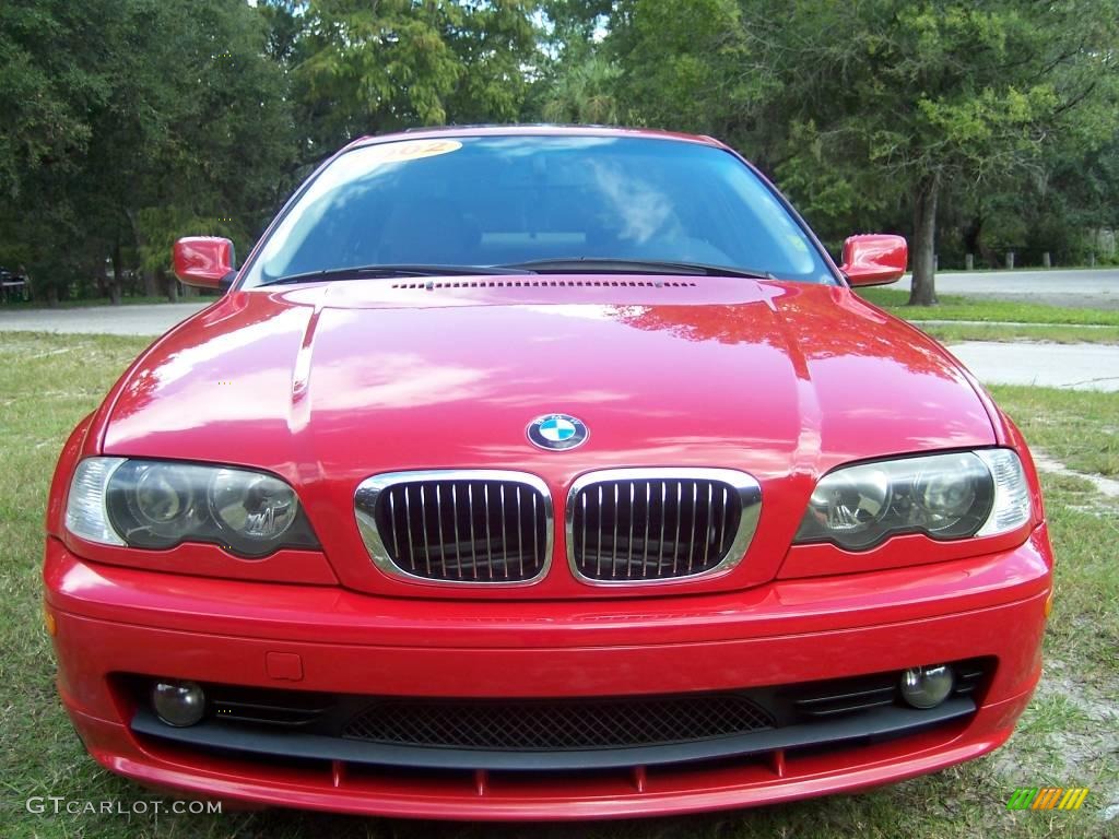 2002 3 Series 325i Coupe - Electric Red / Sand photo #1