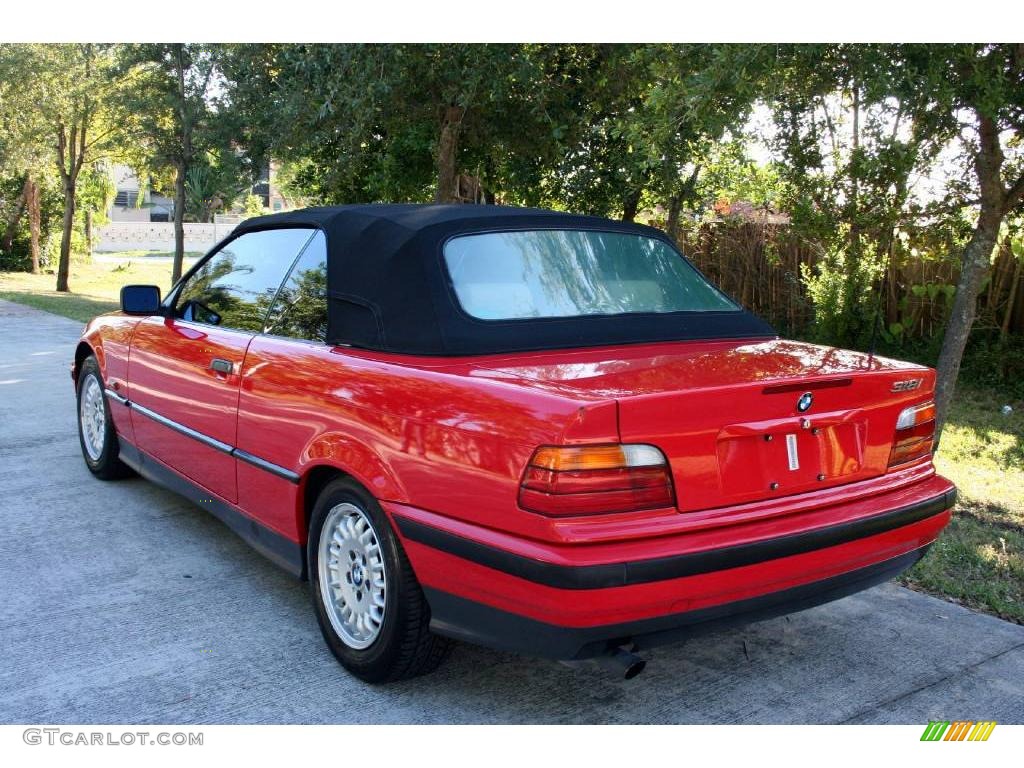 1995 3 Series 318i Convertible - Bright Red / Beige photo #7