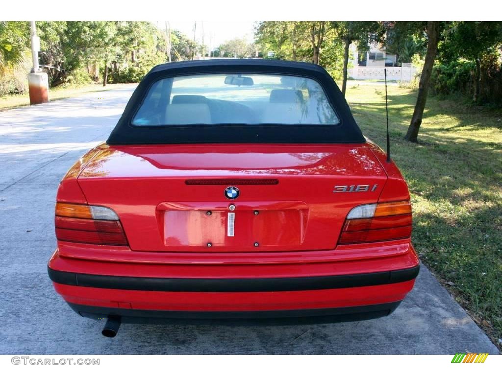 1995 3 Series 318i Convertible - Bright Red / Beige photo #9