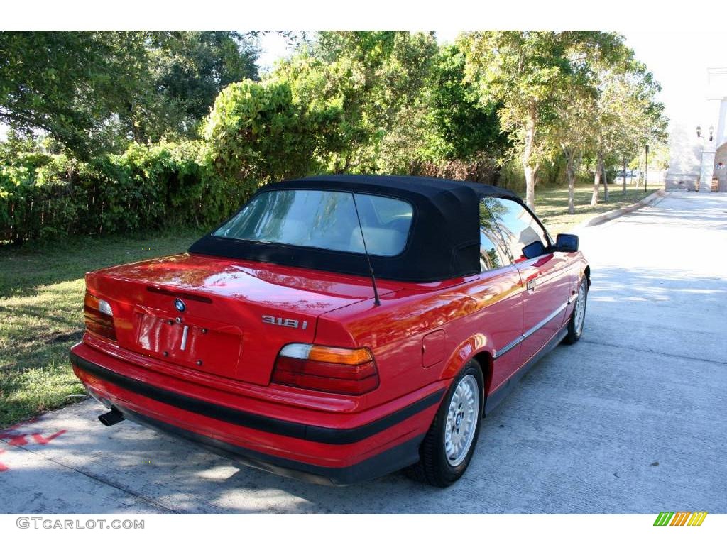 1995 3 Series 318i Convertible - Bright Red / Beige photo #10