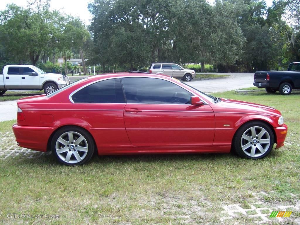 2002 3 Series 325i Coupe - Electric Red / Sand photo #8