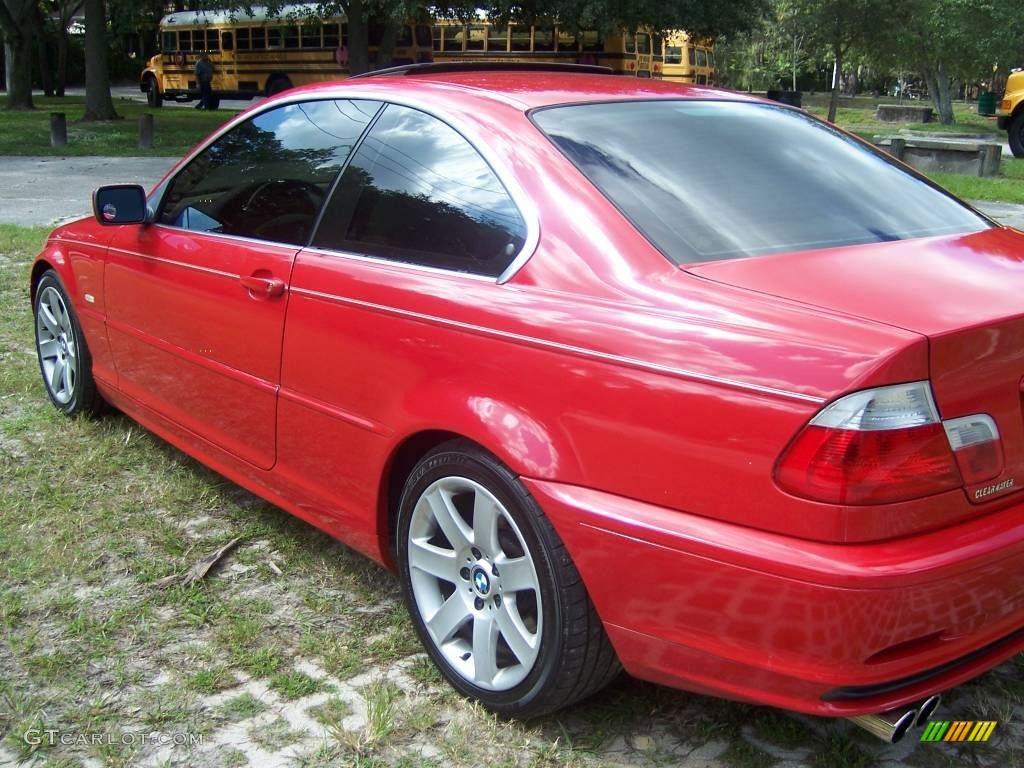 2002 3 Series 325i Coupe - Electric Red / Sand photo #9