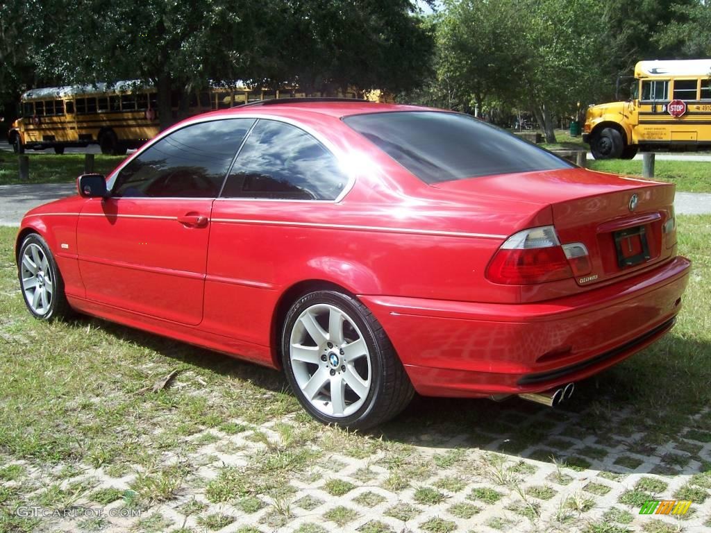 2002 3 Series 325i Coupe - Electric Red / Sand photo #11