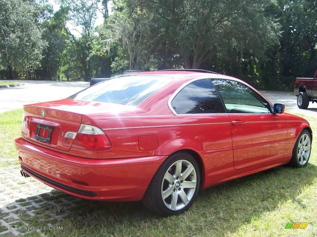 2002 3 Series 325i Coupe - Electric Red / Sand photo #12