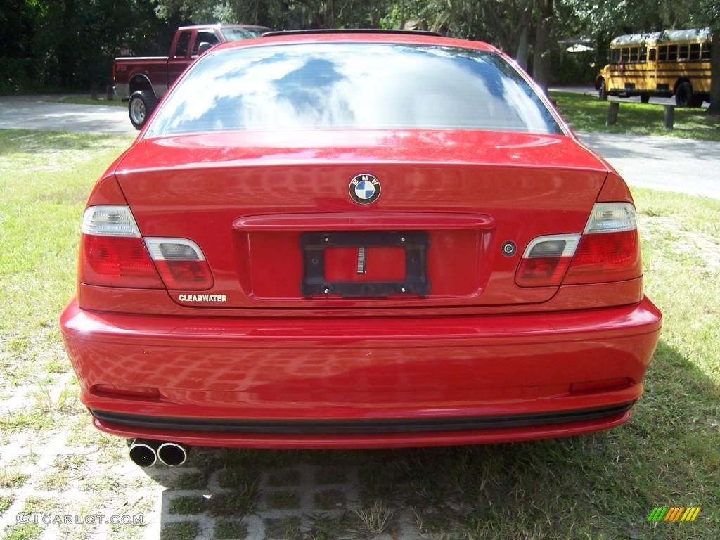 2002 3 Series 325i Coupe - Electric Red / Sand photo #13