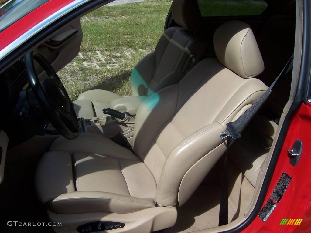 2002 3 Series 325i Coupe - Electric Red / Sand photo #22