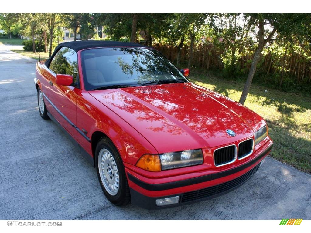 1995 3 Series 318i Convertible - Bright Red / Beige photo #19