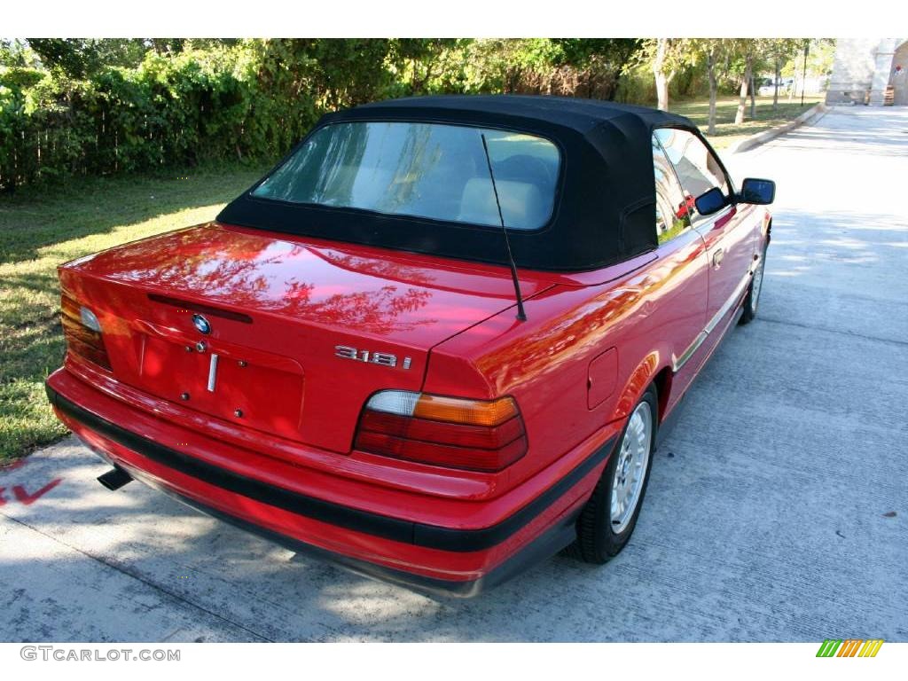 1995 3 Series 318i Convertible - Bright Red / Beige photo #22