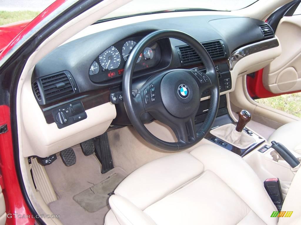 2002 3 Series 325i Coupe - Electric Red / Sand photo #29