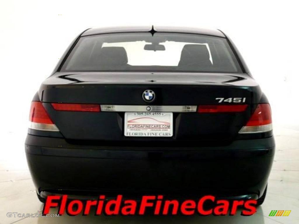 2003 7 Series 745i Sedan - Black Sapphire Metallic / Black/Black photo #6