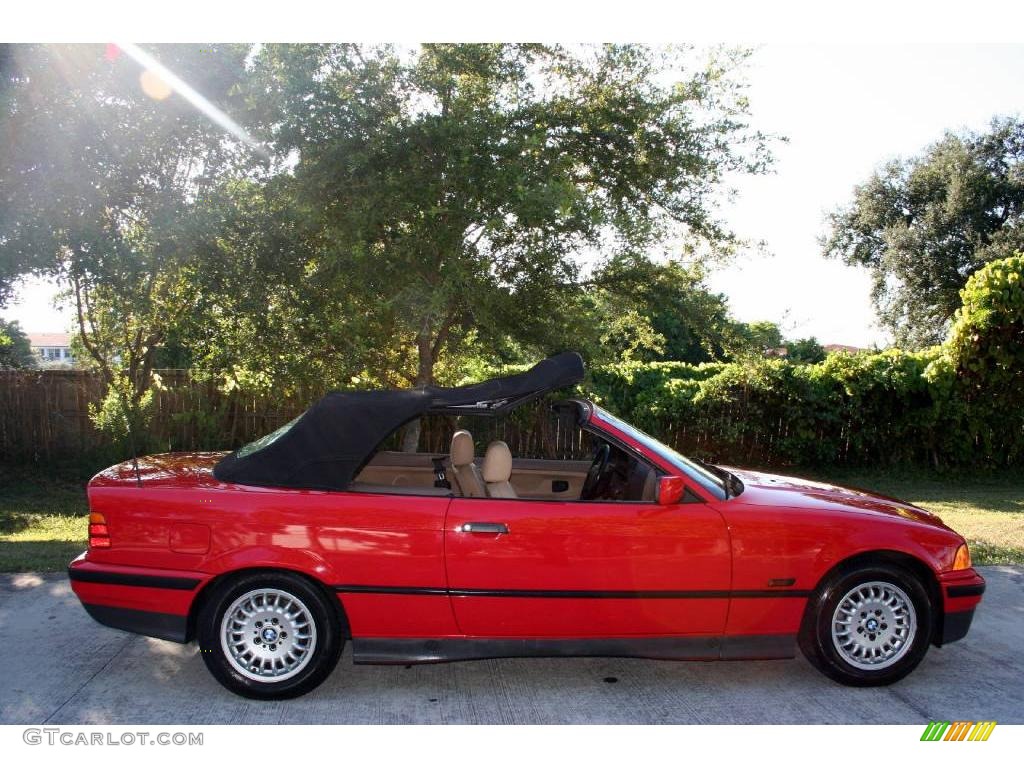 1995 3 Series 318i Convertible - Bright Red / Beige photo #29