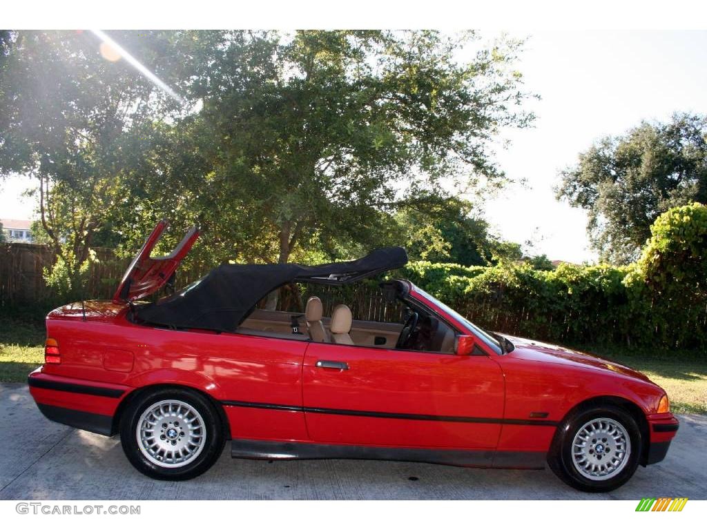 1995 3 Series 318i Convertible - Bright Red / Beige photo #30