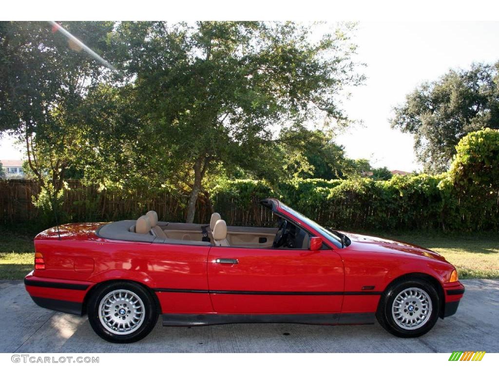 1995 3 Series 318i Convertible - Bright Red / Beige photo #31
