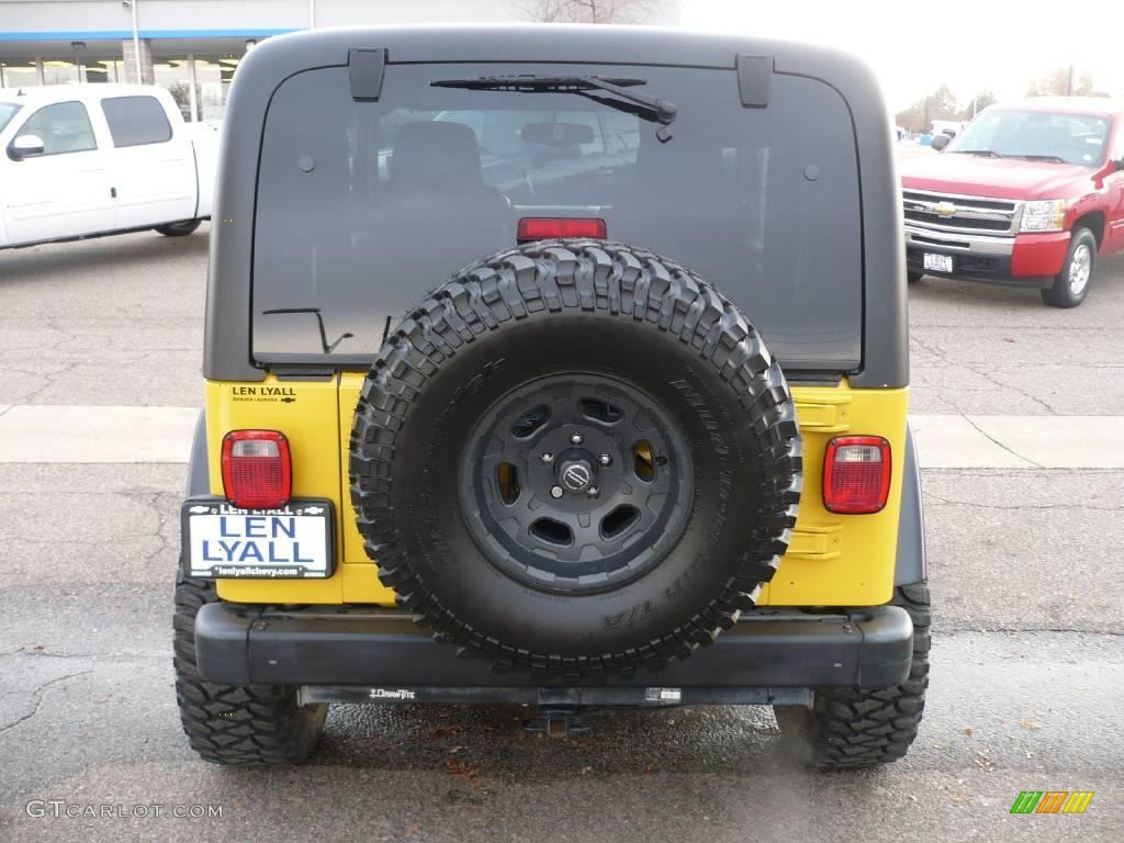 2004 Wrangler Rubicon 4x4 - Solar Yellow / Dark Slate Gray photo #5