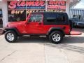 2005 Flame Red Jeep Wrangler Unlimited Rubicon 4x4  photo #1