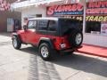 2005 Flame Red Jeep Wrangler Unlimited Rubicon 4x4  photo #3