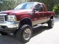 2004 Dark Toreador Red Metallic Ford F350 Super Duty Lariat SuperCab 4x4  photo #3