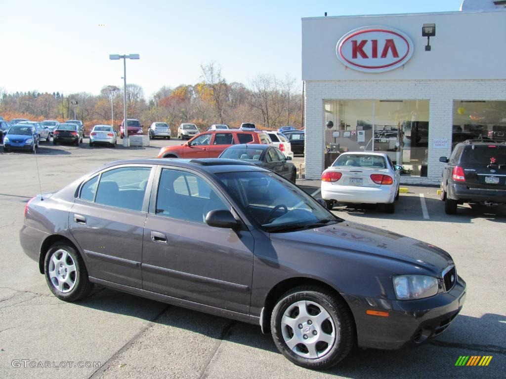 2002 Elantra GLS Sedan - Midnight Gray / Gray photo #1