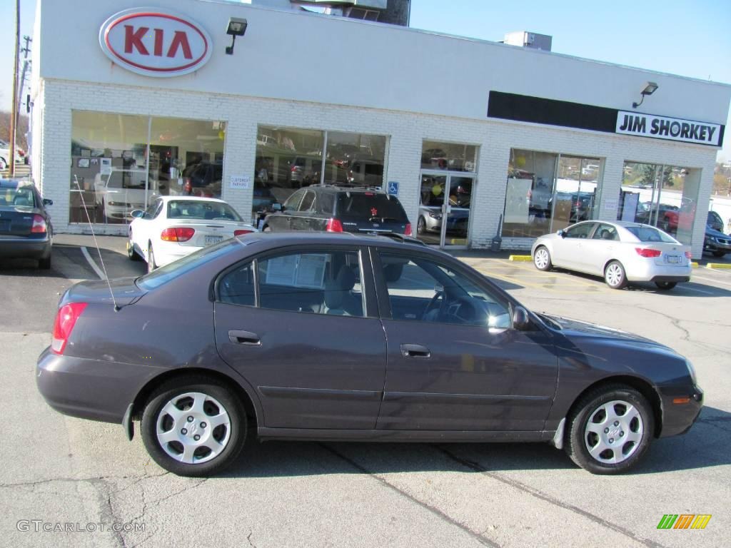 2002 Elantra GLS Sedan - Midnight Gray / Gray photo #3