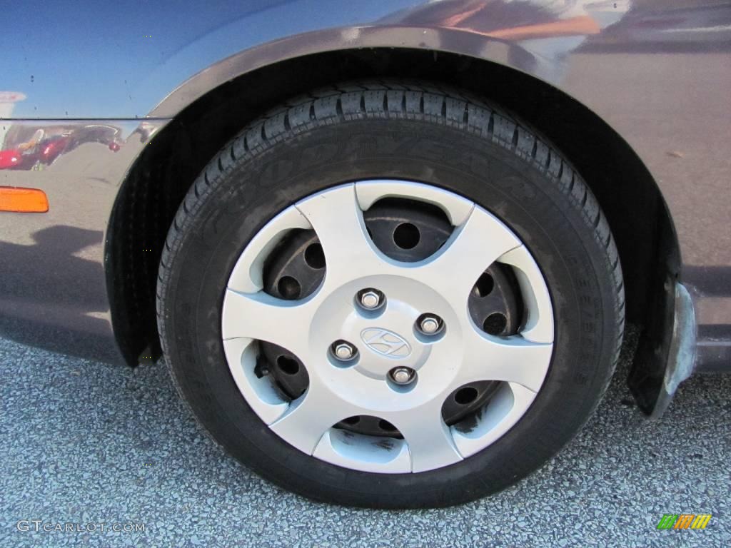 2002 Elantra GLS Sedan - Midnight Gray / Gray photo #4