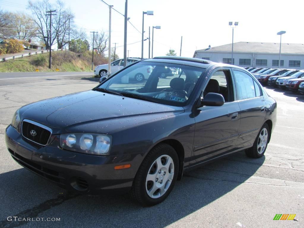 2002 Elantra GLS Sedan - Midnight Gray / Gray photo #5
